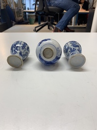A varied collection of 13 Chinese blue and white wares, Kangxi/Qianlong