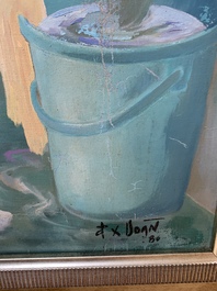 Do Xuan Doan (1937): 'Ladies at a bathhouse', oil on canvas, signed and dated (19)80