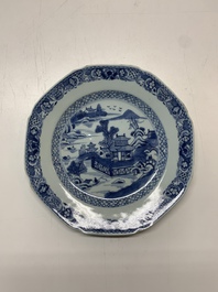 An impressive collection of 25 Chinese blue and white 'landscape' plates, Qianlong