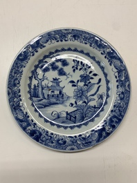 An impressive collection of 25 Chinese blue and white 'landscape' plates, Qianlong