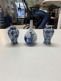 A varied collection of 13 Chinese blue and white wares, Kangxi/Qianlong