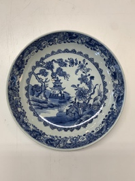 An impressive collection of 25 Chinese blue and white 'landscape' plates, Qianlong