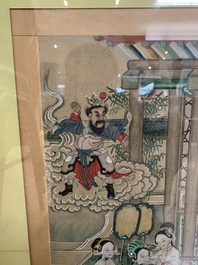 Chinese school: 'Journey to the West', ink and colour on paper, 19th C.