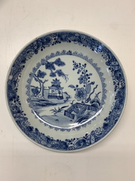 An impressive collection of 25 Chinese blue and white 'landscape' plates, Qianlong
