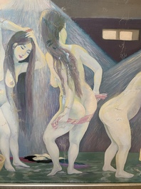 Do Xuan Doan (1937): 'Ladies at a bathhouse', oil on canvas, signed and dated (19)80
