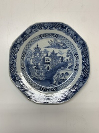 An impressive collection of 25 Chinese blue and white 'landscape' plates, Qianlong