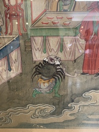 Chinese school: 'Journey to the West', ink and colour on paper, 19th C.
