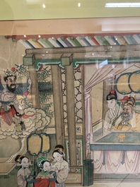 Chinese school: 'Journey to the West', ink and colour on paper, 19th C.