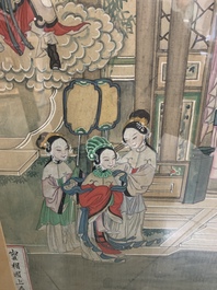 Chinese school: 'Journey to the West', ink and colour on paper, 19th C.