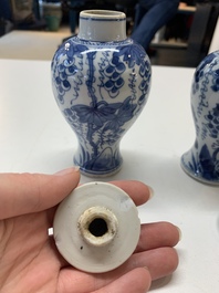 A varied collection of 13 Chinese blue and white wares, Kangxi/Qianlong