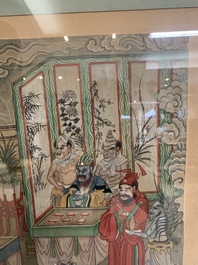 Chinese school: 'Journey to the West', ink and colour on paper, 19th C.
