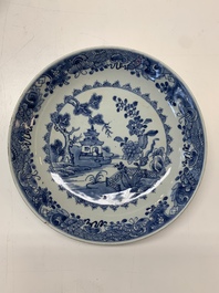 An impressive collection of 25 Chinese blue and white 'landscape' plates, Qianlong