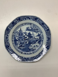 An impressive collection of 25 Chinese blue and white 'landscape' plates, Qianlong