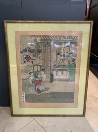 Chinese school: 'Journey to the West', ink and colour on paper, 19th C.
