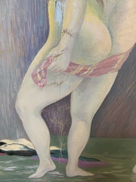 Do Xuan Doan (1937): 'Ladies at a bathhouse', oil on canvas, signed and dated (19)80