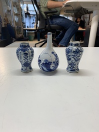 A varied collection of 13 Chinese blue and white wares, Kangxi/Qianlong