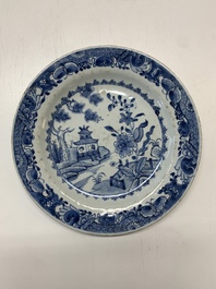 An impressive collection of 25 Chinese blue and white 'landscape' plates, Qianlong