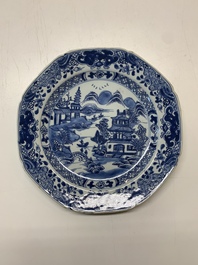 An impressive collection of 25 Chinese blue and white 'landscape' plates, Qianlong