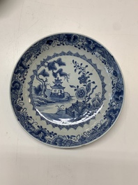 An impressive collection of 25 Chinese blue and white 'landscape' plates, Qianlong