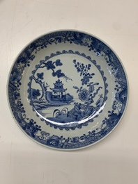 An impressive collection of 25 Chinese blue and white 'landscape' plates, Qianlong