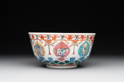 A Chinese famille rose bowl, Baragon Tumed mark, Republic