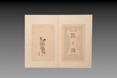 Pu Xinyu 溥心畬 (1896-1963): 'Album of Eight Immortals', ink and colour on paper