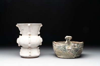 A group of four Chinese monochrome porcelain wares, Qing and later