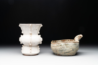 A group of four Chinese monochrome porcelain wares, Qing and later
