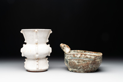 A group of four Chinese monochrome porcelain wares, Qing and later