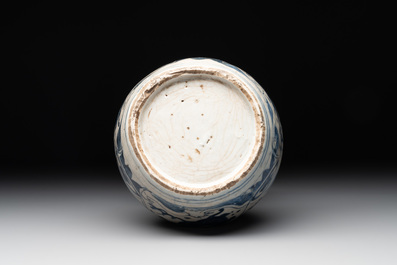 A Chinese blue and white 'flying horse' double gourd vase, Wanli