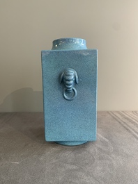 A Chinese robin's egg-glazed 'cong' vase, 19th C.