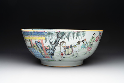 A fine Chinese famille rose 'Xi Xiang Ji' punch bowl, Yongzheng