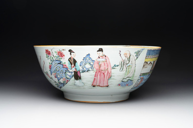 A fine Chinese famille rose 'Xi Xiang Ji' punch bowl, Yongzheng