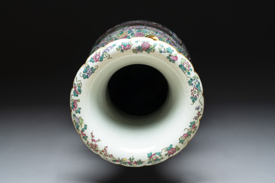A massive Chinese Canton famille rose 'Romance of the Three Kingdoms' vase, 19th C.