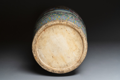 A massive Chinese Canton famille rose 'Romance of the Three Kingdoms' vase, 19th C.