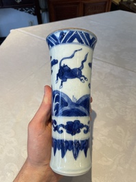 Four Chinese blue and white vases, Transitional period