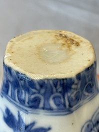Four Chinese blue and white vases, Transitional period