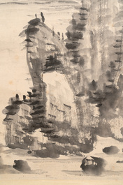 Zhang Daqian 張大千 (1899-1983) and Li Qiujun 李秋君 (1899-1971): 'Calligraphy and landscape', ink on paper
