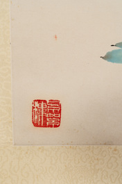 Wang Xuetao 王雪濤 (1903-1982): 'Ritual vessels and flowers', ink and colour on paper