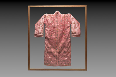 Two embroidered silk and cotton robes for the Straits or Peranakan market, Southeast Asia, 20th C.