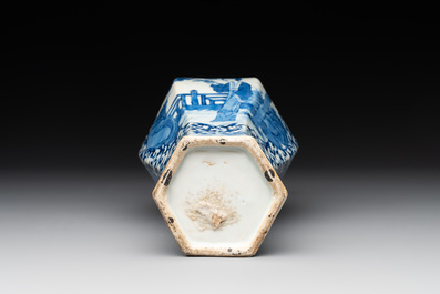 A Chinese famille rose bowl, a plate and a blue and white vase, Tongzhi mark and of the period