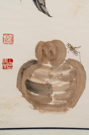 In the manner of Qi Baishi 齊白石 (1864-1957): 'Peaches', ink and colour on paper