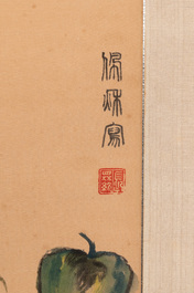 Chen Peiqiu 陳佩秋 (1922-2020): 'Autumn fruit', ink and colour on silk
