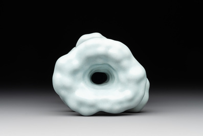 A Chinese clair-de-lune-glazed lingzhi-form vase, Qianlong mark and possibly of the period