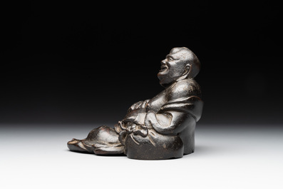 A Chinese bronze Budai, 17th C.