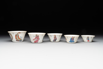 A rare set of ten Chinese famille rose 'Wu Shuang Pu' nesting bowls, 19th C.