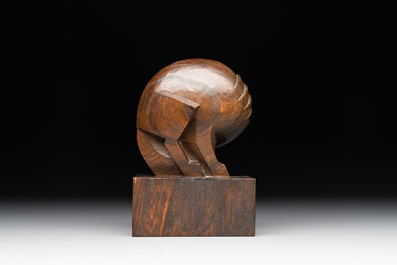 Zakopane School: wooden carving of a fox, marked on the base, Poland, late 19th/early 20th C.
