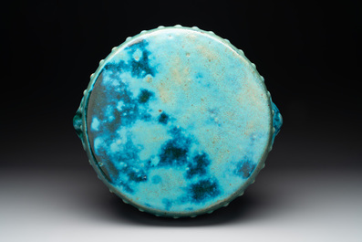 A Chinese turquoise-glazed garden seat, 19th C.