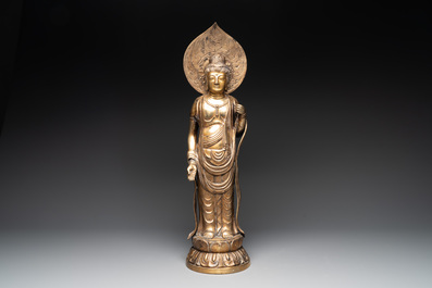 A large Japanese bronze Kannon, 19th C.