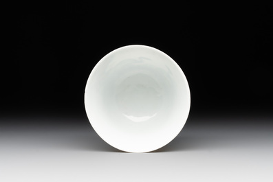 A fine Chinese falangcai 'peacock and plum blossom' cup, Yongzheng mark and of the period